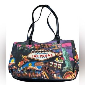 Retro Las Vegas Themed Women’s Multicolored Jeweled Fun Handbag Tote Bag MINTY